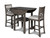 Gia - 3 Piece Dining Set (Counter Drop Leaf Table & 2 Chairs) - Gray (D1701-42S-GRY)
