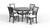 Gia - 5 Piece Round Dining Set - Gray (D1701-50S-GRY)