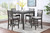 Gia - 5 Piece Square Counter Dining Set (Table & 4 Chairs) - Gray (D1701-542-GRY)