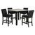 Celeste - 5 Piece Marble Finish Counter Dining Set (Table & 4 Chairs) - Black (D400-52S-BLK)