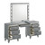 Valentino - Vanity Table & Mirror & Stool - Silver