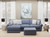 Cape May - 2 Piece Sofa Chaise With Comfort Coil Seating, 41" Cocktail Ottoman And 5 Accent Pillows Included (LSF Chaise) - Denim