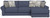 Cape May - 2 Piece Sofa Chaise With Comfort Coil Seating And 5 Accent Pillows Included (RSF Chaise) - Denim