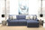 Cape May - 2 Piece Sofa Chaise With Comfort Coil Seating And 5 Accent Pillows Included (RSF Chaise) - Denim