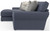 Cape May - 2 Piece Sofa Chaise With Comfort Coil Seating And 5 Accent Pillows Included (LSF Chaise) - Denim