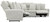 Majesty - 3 Piece Deep Seating Power Reclining Sectional - White