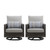 Bungalow - Patio Swivel Club Chair With Accent Pillow (Set of 2) - Gray Bungalow - Patio Swivel Club Chair With Accent Pillow (Set of 2) - Gray