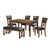 Gia - 6 Piece Dining Table & 4 Chairs & Bench - Brown