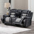 Nikko - Console Loveseat With Dual Recliners - Black / Gray