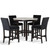 Celeste - Round Counter Table With 4 Black Chairs - Black