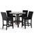 Celeste - Round Counter Table With 4 Black Chairs - Black