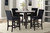 Celeste - Round Counter Table With 4 Black Chairs - Black