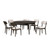 Rex - 65" Round Dining Table With Leaves & 6 Chairs - Dark Brown