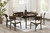 Rex - 65" Round Dining Table With Leaves & 6 Chairs - Dark Brown