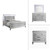 Valentino - Eastern King 4 Piece Bedroom Set (Bed, Dresser, Mirror, Nighstand) - Silver