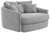 Matty - Round Accent Cuddle Chaise - Pewter