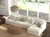 Ritzy - 4 Piece Modular Sectional (RSF Chaise) - Bone