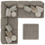 Turner - 3 Piece Sectional With Cocktail Ottoman - Mushroom