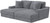 Cozy - 2 Piece Double Wide Chaise With USB Charging Ports - Gunmetal