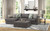 Minori - Italian Leather 2 Piece Sofa / Chaise With LSF Chaise And Cocktail Ottoman - Steel