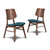 Oscar - Chair With Cushion (Set of 2) - Walnut / Forest Green