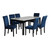 Celeste - Dining Table With 6 Chairs - Black / Blue
