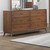 Century Modern - 4 Piece Bedroom Set (Queen Platform Bed, Dresser & Mirror, Night Stand) - Light Brown