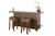 80" Traditional Wood Home 3 Piece Bar Set With Backless Stools - Tobacco Leaf