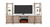 120" Media Wall With Electric Fireplace - Light Gray / Wheat