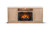 78" Media Console With Electric Fireplace - Light Gray / Wheat