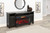 66" Media Console With Panoramic Electric Fireplace - Umbra
