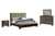 Cagney - 6/0 California King 5 Piece Bedroom Set (Bed, Dresser, Mirror, 2 Nightstands) - Vintage Brown
