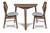 Oscar - Corner Table With 2 Gray Cushion Chairs - Brown