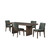 Kody - 79" Rectangle Fixed Top Dining Table With 4 Chair - Brown / Forest Green