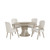 Gwendolyn - Round Dining Table With 4 Arm Chairs - Beige / Natural