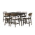 Rex - 60" Counter Height Table With 6 Counter Chairs - Dark Brown