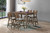 Oscar - Counter Wood Table - Walnut With 4 Gray Cushion Chairs - Brown / Gray