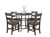 Counter Height 5 Piece Side Chair Dining Set - Tobacco Leaf / Dark Brown