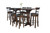 Homestead - Rectangular 7 Piece Full Back Barstool Pub Table Set - Tobacco Leaf