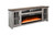 Media Console With Electric Fireplace - Tobacco Leaf / Alpine Gray