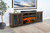 98" Media Console With Wood Electric Fireplace Insert - Coffee Bean