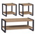 Sun Valley - 3 Piece Table Set With Faux Metal - Light Brown