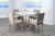 Rowan - 5 Piece Round Dining Set (Table, 4 Upholstered Back Chairs) - Light Gray / Wheat