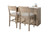 3 Piece Modern Wood Bar Set - Light Gray / Wheat