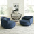 Haley - Upholstered Swivel Cuddler Chair - Midnight