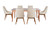 7 Piece Mid-Century Wood Dining Set (Table, 6 Chairs) - Cinnamon