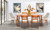 7 Piece Mid-Century Wood Dining Set (Table, 4 Side Chairs, 2 Arm Chairs) - Cinnamon