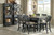 Tyler Creek Dark Gray 9 Pc. Counter Table, 6 Barstools, 2 Cabinets