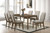 Maggie - Dining Table With 6 Natural Chairs - Dark Brown