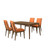 Maggie - Dining Table With 4 Terracotta Chairs - Dark Brown